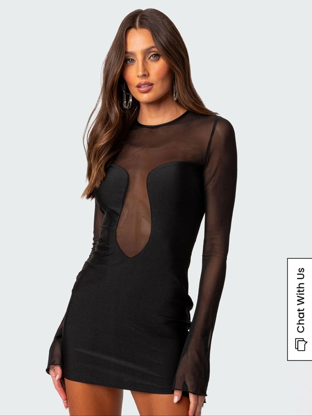 Edikted Saanvi Mesh Mini Dress